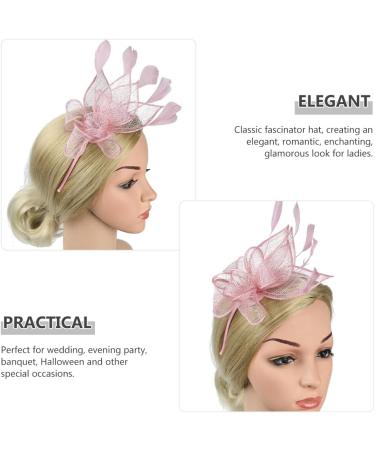 FRCOLOR Cocktail Party Hat Hair Barrettes for Women Fascinator Party Headpiece Tea Party Hat Fascinators for Women Hair Ties for Women Womens Fascinators Women's Abs Hat Clip Charming Pink 22X18X5CM Pink - Buy Online on GoSupps.com