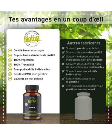 Biotiva Organic Brahmi Capsules - 500 Veggie Capsules, 500mg - Bacopa Monnieri for Memory - Vegan, No Additives - Made in Germany - Buy Online on GoSupps.com