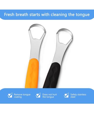 Buy NATOSU Stainless Steel Tongue Scrapers - 2 Pack for Adults & Kids | Metal Tongue Brush with Travel Case | Reduce Bad Breath - Buy Online on GoSupps.com