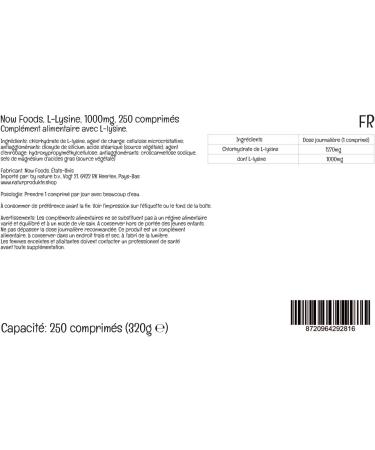Now Foods Double Strength L-Lysine 1000mg - 250 Vegan Tablets | High Dose Amino Acid | Lab-Tested | Vegetarian, Gluten Free, SOYA Free, GMO Free - Buy Online on GoSupps.com