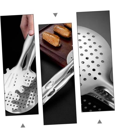 Buy PopetPop Stainless Steel Grill Tongs for Fried Fish & Buffet Multi-Functional Kitchen Clamp & Slotted Spoon - Buy Online on GoSupps.com