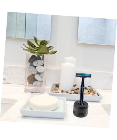PopetPop Razor Holder Base - Aluminum Alloy Stand for Safety Razor | Practical Desktop Storage (4x4cm Black) - Buy Online on GoSupps.com