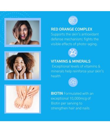 Consult Health Beaute Caps Pro - Supports Hair Growth Skin & Nail Health - Collagen Vitamins B6 B7 B12 D & 10 500 mcg Biotin - MSM Blood Orange - Anti-Aging - USA Made - Women & Men 60 Capsules 60 Count (Pack of 1) - Buy Online on GoSupps.com