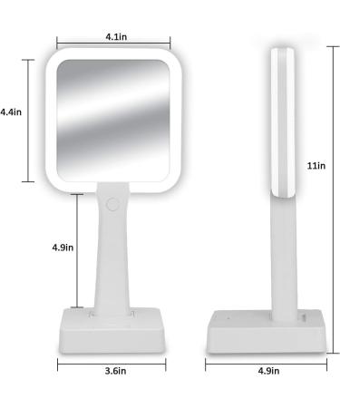 Handheld LED Vanity Makeup Mirror with 3 Lighting Modes - 44 LED Double-Sided 1X/5X Magnification - High-Definition Beauty Lighting - Perfect Gift for Girls (White) - Buy Online on GoSupps.com