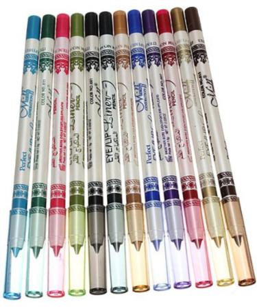 WOONEKY 2pcs 12 Lip Eyeliner Pencil Eyeliner Sharpener Eye Liner Pencils Glitter Eyeliner Pencil Eye Shadow - Buy Online on GoSupps.com