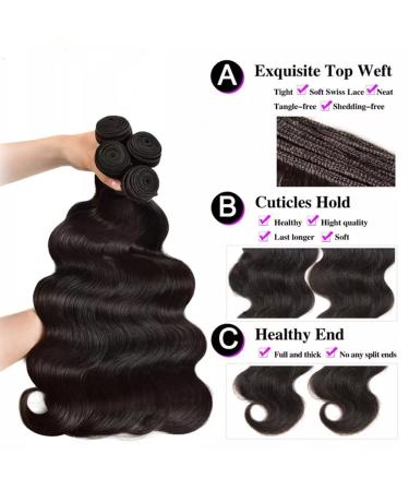 10A Brazilian Body Wave Hair Bundles - 18 20 22 24 Inch Virgin Remy Human Hair Weaves - Buy Online on GoSupps.com