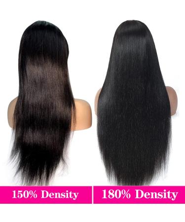 ALI PANDA 13x6 HD Transparent Lace Frontal Wig 28 Inch Straight Human Hair | Pre-plucked, Glueless, 180% Density for Black Women - Buy Online on GoSupps.com