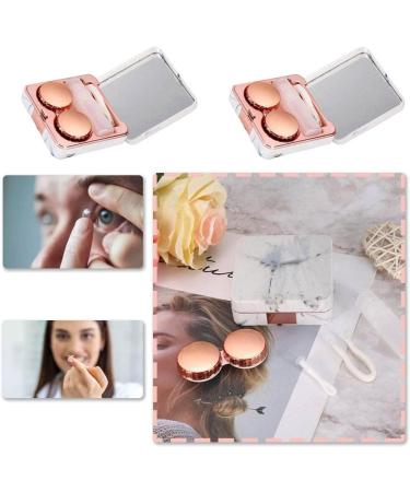 Feisidunwsf Marble Contact Lens Case - Portable Mini Holder with Mirror for Travel & Outdoor Activities - Buy Online on GoSupps.com
