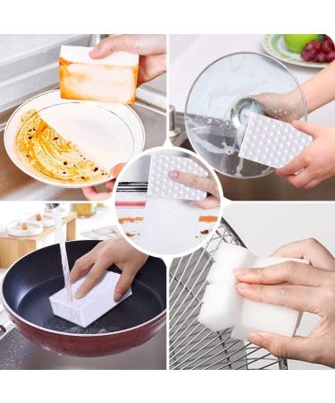 8 Pack Melamine Cleaning Sponge - Dirt Remover for Household Kitchen Bathroom & Walls | White Wonder Sponge 10x7x2cm - Buy Online on GoSupps.com