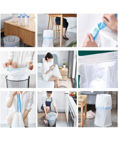 7-Almond 3-4 Gallon Drawstring Trash Bags Small Kitchen Garbage Bags Strong Small Trash Bag for Kitchen Bathroom Bedroom Office Unscented (4Rolls/White) (White) - Buy Online on GoSupps.com