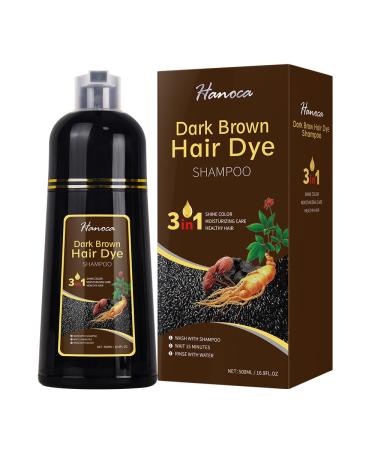 Dark Brown Hair Dye Shampoo for Gray Hair 500ml 3 in 1 Herbal Shampoo Para Canas Mujer Dye for Women Men Color Shampoo