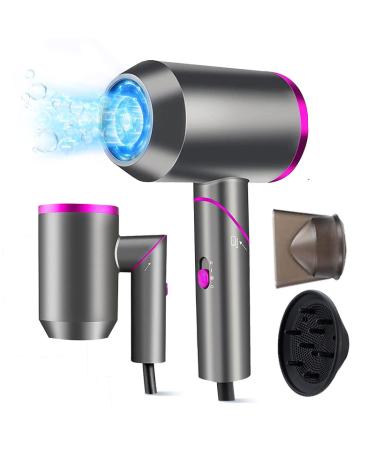 1800w Portable Foldable Professional Hair Dryer with Diffuser ion Conditioning Strong and Fast Hair Dryer AC Motor Heating Cold and hot air Constant Temperature Hair Care Without damaging The Hair