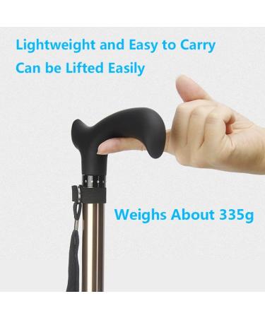 Walking Cane for Elderly Disabled Forearm Crutches Height Adjustable Non-Slip Rubber Feet Mobility Aid for Elderly Seniors & Handicap Black/Brown - Buy Online on GoSupps.com
