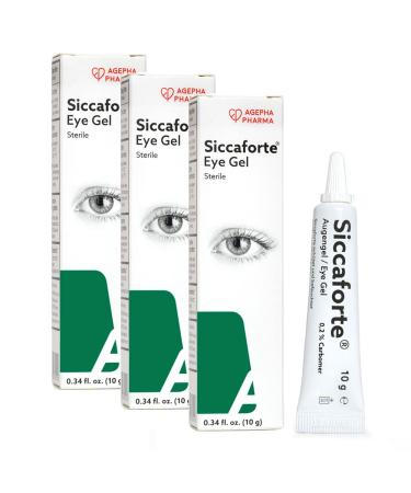 Siccaforte Eye Gel for Dry Eyes | Intensive Dry Eye Gel with Carbomer | Moisturising and Healing for Fresh Eyes | Soothes Irritated and Sore Eyes | Suitable for Day Time Use| Long Term Relief 0.35 Ounce (Pack of 3)