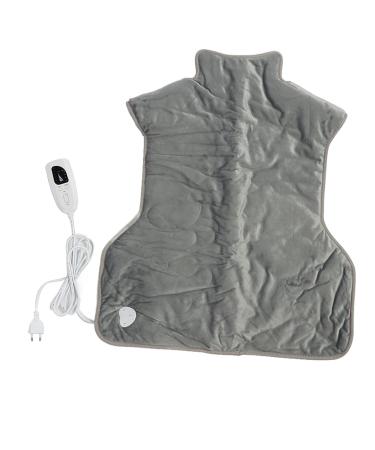 Heated neck cushion heated back cushion 6 heating levels 4 timers automatic shutdown fatigue relief for winter silver gray