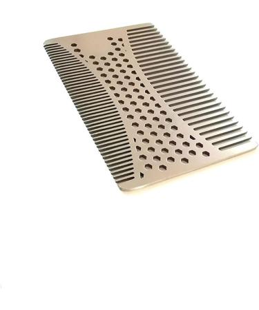 Comb Stainless Steel Beard Comb Stainless Steel Men Beard Comb Credit Card Size Easy to Carry Beard Straightener wooden comb - Buy Online on GoSupps.com