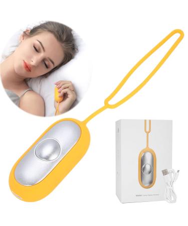 Sleep Aid Holding Sleep Instrument Portable Calm Palm Device Insomnia Sleep Aid Device for Adult USB Charging Microcurrent Sleep Helper Tool for Patients and Anxiety for Fast and Deep Sleep Yellow