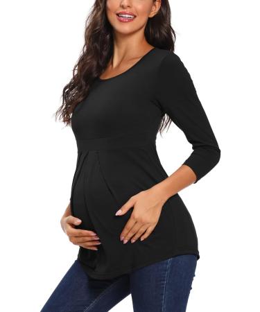 Love2Mi Maternity Short Sleeve Pregnancy T-Shirt - Black, Size M - Buy Online on GoSupps.com