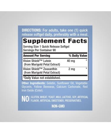 Piping Rock Lutein 40mg with Zeaxanthin | 180 Softgels | Eye Health Vitamins - Buy Online on GoSupps.com