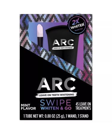 ARC Leave on Teeth Whitening, 45 Treatments, 1 Wand and 1 Stand, Mint Flavor