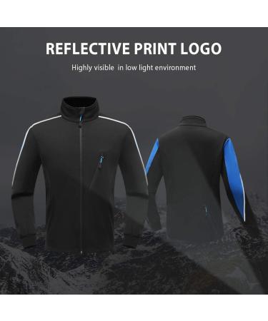 Wantdo Men's Winter Cycling Thermal Jacket - Windproof & Waterproof Fleece Windbreaker - Reflective - Large - Blue - Buy Online on GoSupps.com