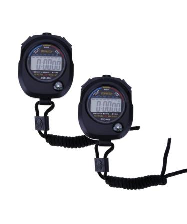 Sports Stopwatch Timer Set, Multi-Function Electronic Digital Sport Stopwatches, Large Display with Date Time and Alarm Function,Suitable for Sports Coaches Fitness Coaches and Referees (2pack)