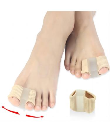 Carolhome Toe Separator 2PCS Big Toe Straighteners Wraps Bunion Corrector Toe Spacers for Overlapping Crooked toes Soft Gel Toe Spacer Toe Splint with 2 Loops for Men and Women