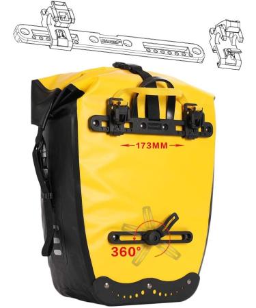 Rhinowalk Waterproof Bike Pannier Bag 27L - Yellow | Bike Cargo Rack Shoulder Bag for Professional Cycling - Buy Online on GoSupps.com