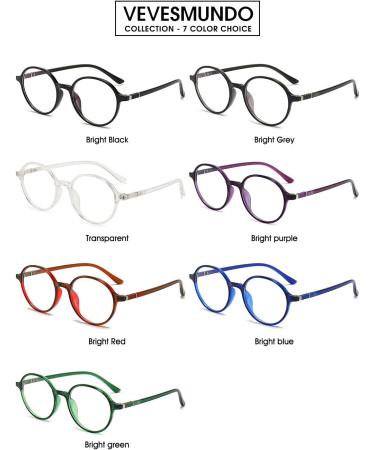 VEVESMUNDO Blue Light Filter Reading Glasses Set - Round Retro Style for Men & Women | Anti Blue Light Visual Aid | +1.0 to +4.0 Diopters - 3 Colors: Black Blue Green - Buy Online on GoSupps.com