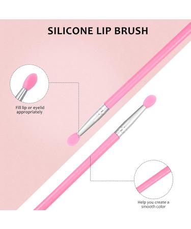 FOMIYES 6pcs Silicone Makeup Brush Set Lip Gloss Eyebrow and Lip Brush Applicators for Women Miss Pink 13x0.5cm - Buy Online on GoSupps.com