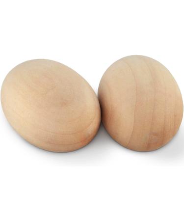 Samyo Unpainted Wooden Eggs for Easter Crafts - 2.5 x 1.75 Inches (Pack of 12) - Buy Online on GoSupps.com
