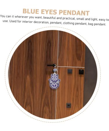 PRETYZOOM Blue Eyes Pendant Keychains Ornament Boho Decor Bohemian Decor Hand Pattern DIY Pendant Cute 19x9.8cm Blue - Buy Online on GoSupps.com