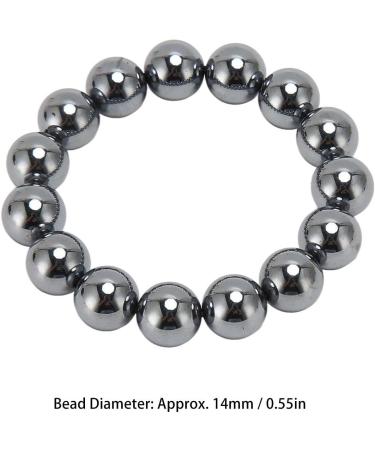 Terahertz Stone Bracelet for Blood Circulation | 14mm Round Pearl Chain for Men & Women | Safe & Comfortable Wear - Buy Online on GoSupps.com