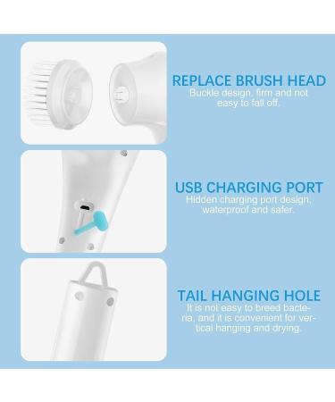 All Purpose Electric Cleaner with 5 Changing Heads Electric Floor Scrubber USB Charging 360 Vibration Cleaning Electric Scrubber Brush Household Multipurpose Cleaning - Buy Online on GoSupps.com