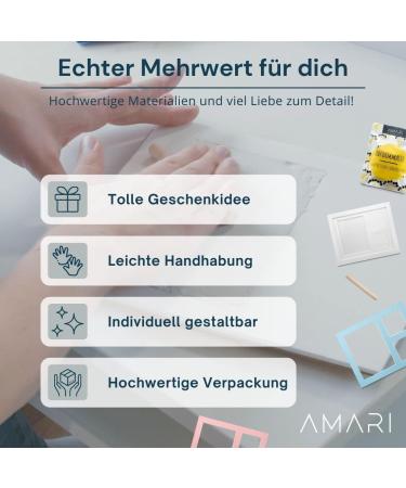 Amari Baby Hand & Foot Print Set - Personalized Plaster Impressions with Frames Letters & Numbers - Buy Online on GoSupps.com