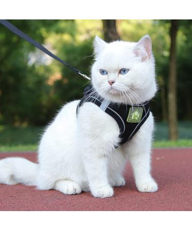 Femax Adjustable No-Pull Dog Harness & Leash for Small to Medium Dogs & Cats - Soft Mesh Vest with Reflective Features Fits Chihuahua & More (Chest 41-46cm) - Black - Buy Online on GoSupps.com