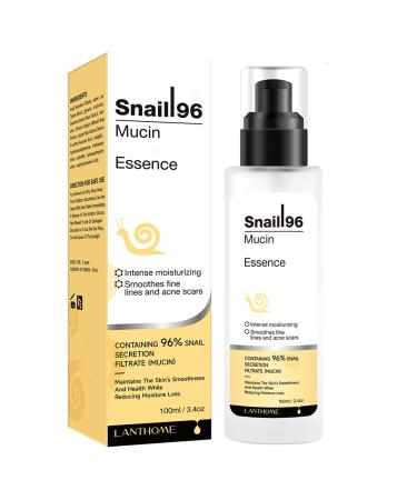 Snail Mucin Essence - Snail Mucin Serum 100ml - Hyaluronic Acid Serum for Face - Snail Mucin Moisturiser - Skin Repair & Hydrating Serum - Dark Spot Remover for Face - Moisturing Smoothes Fine Lines