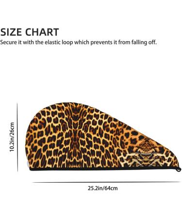 Super Absorbent Leopard Stripes Hair Cap for Girls & Women | Quick Dry Elastic Wrap for Long Thick Hair - Buy Online on GoSupps.com