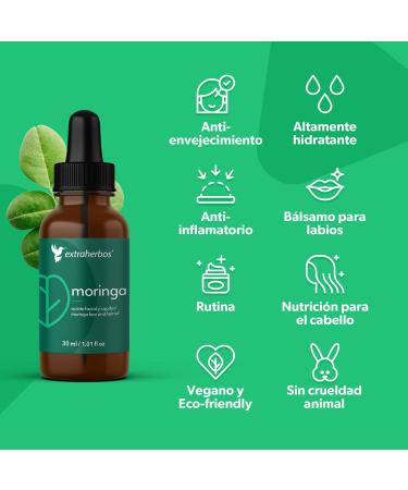 Moringa Oil 30ml | Cold Pressed Vitamin E Rich Hydrating & Anti-Aging Face & Hair Oil - Shop Internationally - Buy Online on GoSupps.com