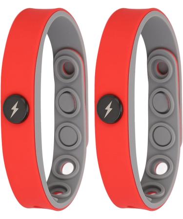 Anti-Static Wireless Silicone Sports Bracelet - 2 Pack Washable Red - Ideal for Active Lifestyle - Buy Online on GoSupps.com