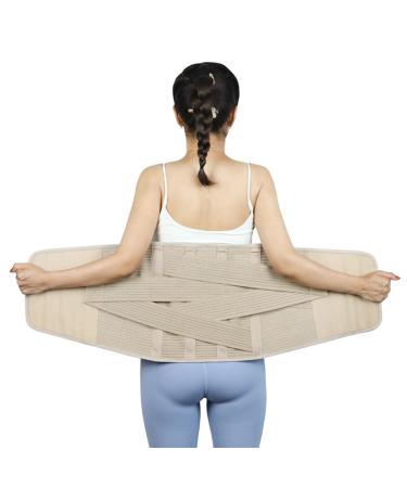 Women lumbar support belt waist back support abdominal belt Breaking attitude corrector Pain relief for herniated discs bodysuit shapewear (color: beige size: XL/X-Large XL/X-Large beige