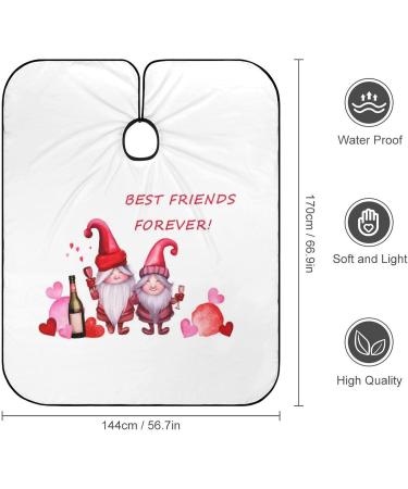 Valentine's Day Rose Gnomes Barber Cape - Water Stain Resistant Hair Cutting Apron 56.7x66.9 Inch - Buy Online on GoSupps.com