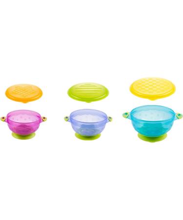 Xrten Set of 3 Baby Suction Cup Bowls with Lid | Non-Slip Bowls for Babies & Toddlers | Perfect for International Shipping - Buy Online on GoSupps.com