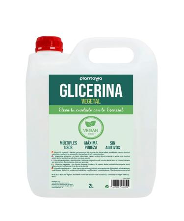 Vegetable Glycerine Liquid 2L, Pharmaceutical Grade, High Purity, Moisturizing and Moisturizing Natural Hair and Skin, Fragrance Free Ideal Soaps, Shampoos, Creams, Cosmetic Base Crafts, Vegan