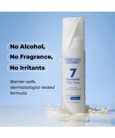 Conscious Chemist Hydrating Milky Face Toner 3.4 fl oz (100ml) | with 7 Ceramide Complex & Niacinamide | Soothes Smooths & Strengthens Skin Barrier | for Glowing Skin | All Skin Types - Buy Online on GoSupps.com