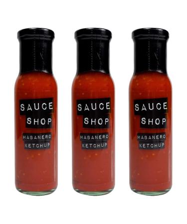 Generic Sauce Shop - Habanero Ketchup Pack of 3 - Very Hot & Spicy Sauce Made in the UK Suitable for Vegans - 3x 260g Jars
