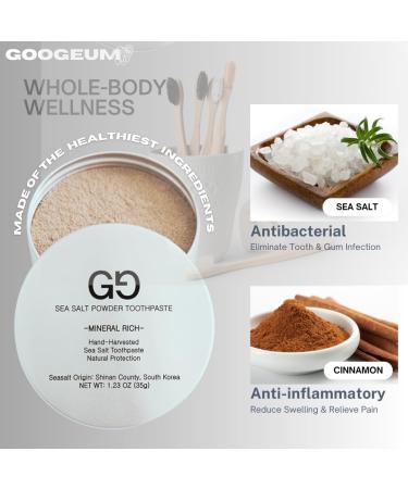 Natural Salt Tooth Powder | Fluoride-Free Remineralizing Formula for Sensitive Teeth | Vegan Gingivitis Treatment | 1.23 Oz | Made in Korea - Buy Online on GoSupps.com