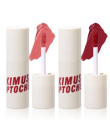 KIMUSE Velvet Lip Tint Duo High Pigment Lightweight Long Lasting Waterproof Moisturizing Lip Stain Not Animal Tested Paraben-Free Wild Rose