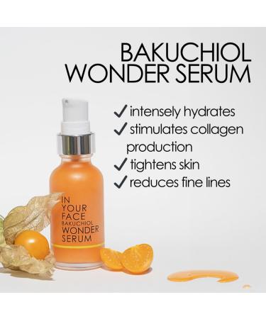 Buy In Your Face Bakuchiol Wonder Serum | Hydrate Lift & Rejuvenate Skin | 1 oz | International Shipping Available - Buy Online on GoSupps.com