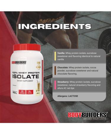 BODY BUILDERS 100% Whey Protein Isolate Vanilla (1.98 lbs) - Buy Online on GoSupps.com